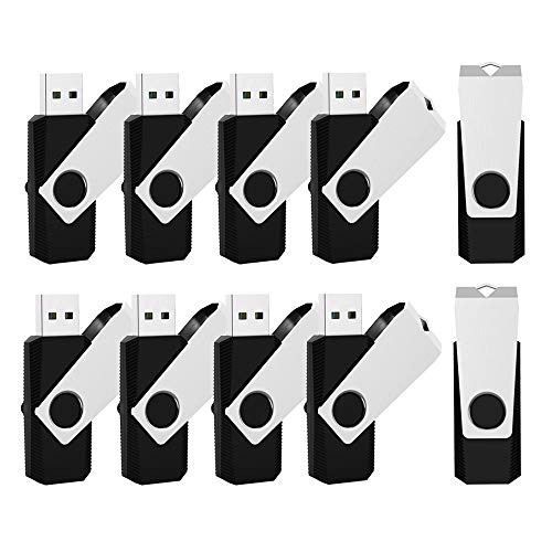 Kootion 16 GB USB Flash Drive 3.0 Flash Drive 10 Pack Thumb Drive Keychain Memory Stick Black