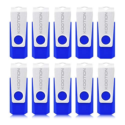 KOOTION 16 GB USB Flash Drive 3.0 Flash Drive 10 Pack Thumb Drive Keychain Memory Stick Blue