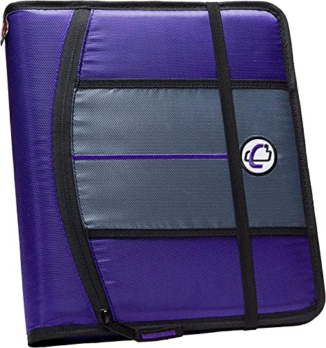 Case-it 1-Inch 3-Ring Binder, 5-Tab, 6-Pocket, Purple (SLIM-621-FN-Pur)