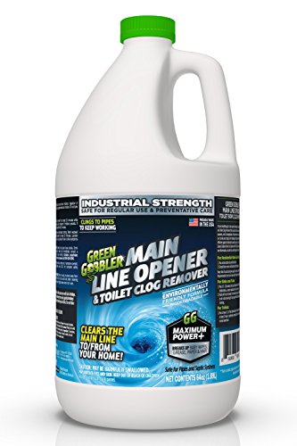 Book Cover Green Gobbler Ultimate Main Drain Opener + Drain Cleaner + Hair Clog Remover - 64 oz (Main Lines, Sinks, Tubs, Toilets, Showers, Kitchen Sinks)
