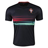 Ronaldo #7 Portugal Away Black Kids Soccer Jersey Kit with Free Shorts Youth Sizes (Youth Medium: 8-10 years old)