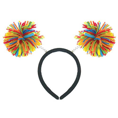 Amscan Black Head Bopper with Rainbow Pom Pom , Multicolor, One Size