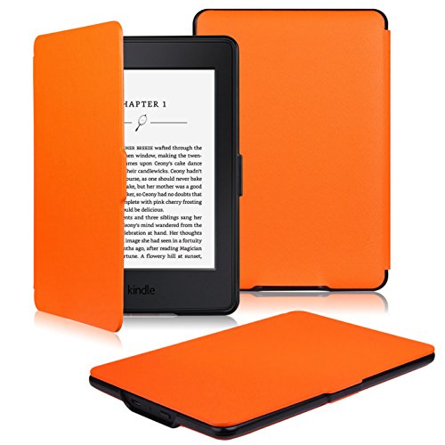 Book Cover OMOTONÂ® Smart Case Cover -- The Thinnest and Lightest PU Leather Smart Cover for your All-New PPW E-book Device (Fits Versions: 2012, 2013, 2014 and 2015 All-new 300 PPI Versions), Orange