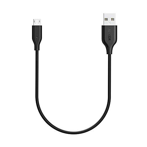 Book Cover Anker Powerline Micro USB (1ft) - Durable Charging Cable, with Bulletproof Aramid Fiber and 5000+ Bend Lifespan for Samsung, Nexus, LG, Motorola, Android Smartphones and More (Black)