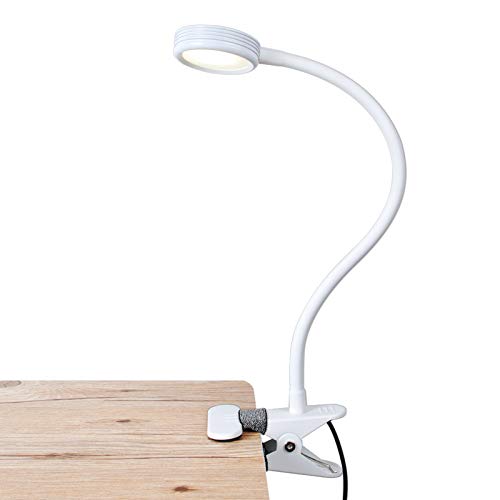 Book Cover LEPOWER Metal Clip on Light/ Reading Light/ Light Color Changeable/ Night Light Clip on for Desk, Bed Headboard and Computers (White)