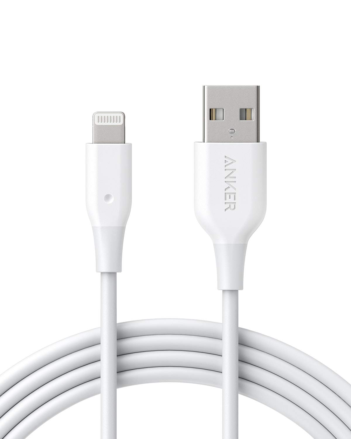 Book Cover Anker Powerline Lightning to USB Cable, (6 ft MFi Certified), Charging/Sync Lightning Cord Compatible with iPhone 11 Pro/Xs Max/XR/X / 8/7 / 6S / 6, iPad and More (Upgraded) 6ft White