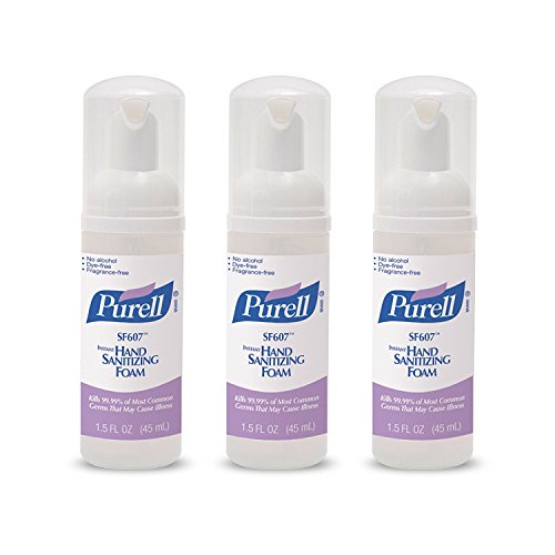 PURELL SF607 Hand Sanitizer Foam, Alcohol Free Formulation, 45 mL Portable, Travel Sized Pump Bottle (Pack of 3) – 5684-08-EC