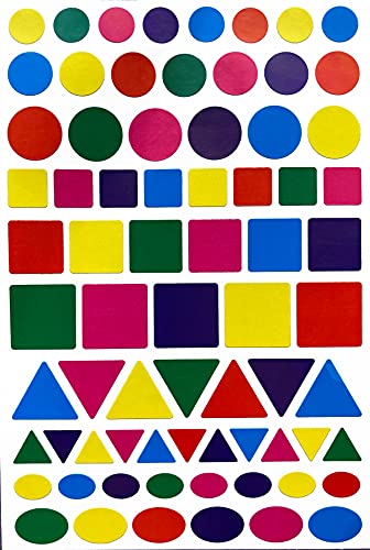 Royal Green Color Coding Labels 5 Colors Stickers - 1800 Pack - Assorted Shapes and Sizes