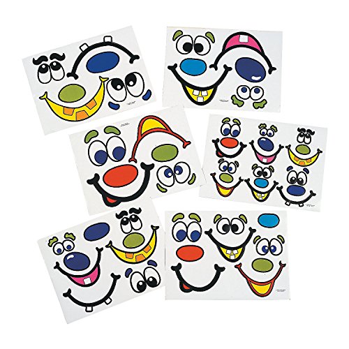 Halloween Jack-O-Lantern Funny Faces Party Favor Sticker Sheets - 12 Sheets
