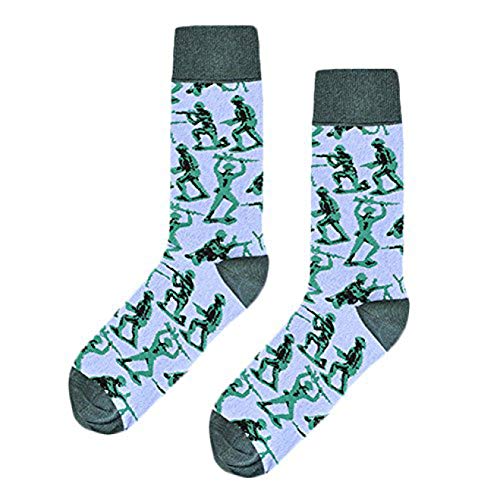 Yo-Sox Mens Army Men Crew sock with a Sock Ring