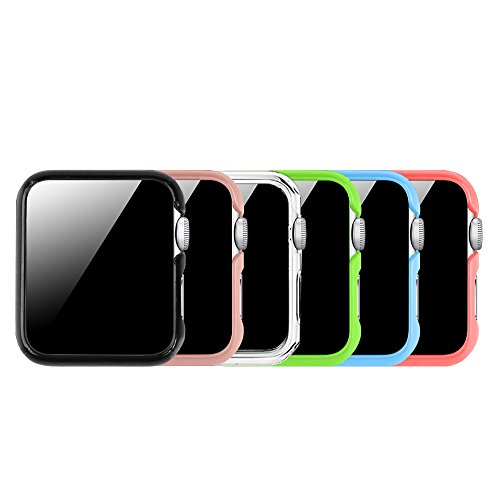 [6 Color Pack] Fintie Apple Watch Case 42mm, Slim Lightweight Polycarbonate Hard Protective Bumper Cover for All Versions 42mm Apple Watch Series 3 (2017)/Series 2/Series 1 Sport & Edition