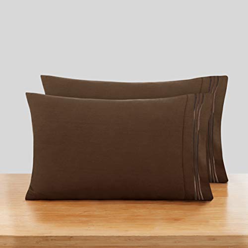 Nestl Pillowcases King Size Set of 2 â€“Â Chocolate Brown Pillow Cases Brushed Microfiber 2 PackÂ 20 x 40Â Inches â€“ King, Pillow Case Covers with Envelope Closure