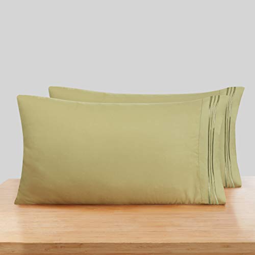Book Cover Nestl Pillowcases King Size Set of 2 â€“Â Sage Green Pillow Cases Brushed Microfiber 2 PackÂ 20 x 40Â Inches â€“ King, Pillow Case Covers with Envelope Closure