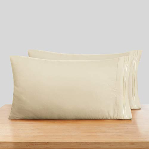 Book Cover Nestl Pillowcases King Size Set of 2 â€“Â Beige Cream Pillow Cases Brushed Microfiber 2 PackÂ 20 x 40Â Inches â€“ King, Pillow Case Covers with Envelope Closure