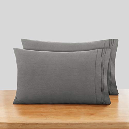 Book Cover Nestl Pillowcases Standard Size Set of 2 â€“Â Â Charcoal Grey Standard Pillow Cases Brushed Microfiber 2 PackÂ 20 x 30Â Inches â€“ Queen, Pillow Case Covers with Envelope Closure