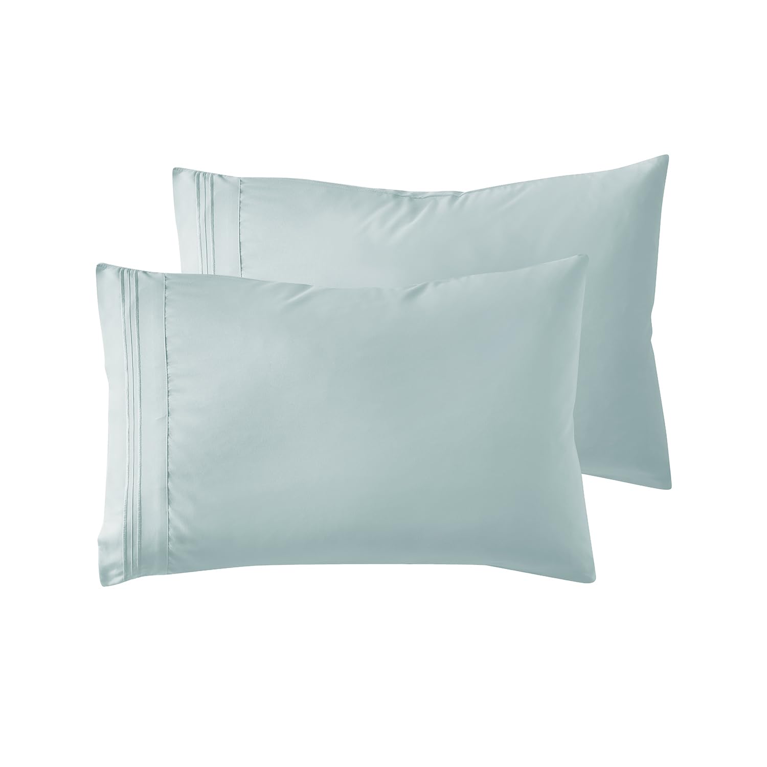 Nestl Light Blue Pillow Cases Queen Size Set of 2, Soft Queen Pillow Case, 1800 Microfiber Queen Pillow Cases 2, Pillowcases Queen, Envelope Closure Pillowcase, Pillow Covers Queen Size, 20x30 Inches Queen (20" x 30") Light Blue