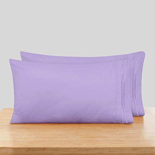 Book Cover Nestl Pillowcases Standard Size Set of 2 â€“Â Â Lavender Standard Pillow Cases Brushed Microfiber 2 PackÂ 20 x 30Â Inches â€“ Queen, Pillow Case Covers with Envelope Closure