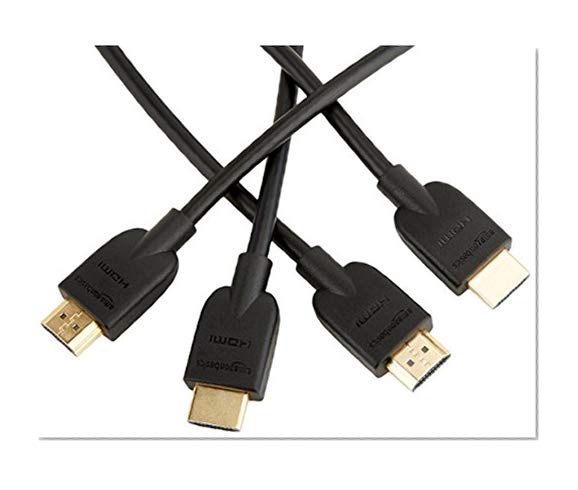 AmazonBasics Lot de 2 câbles HDMI 2.0 haut débit Compatible Ethernet / 3D / retour audio [Nouvelles normes] 0,9 m