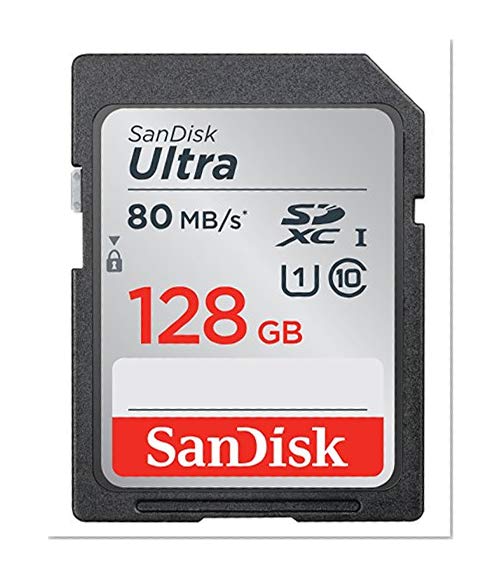 Carte Mémoire SDXC 128 Go SanDisk Ultra jusqu'à 80 Mo/s, Classe 10 FFP