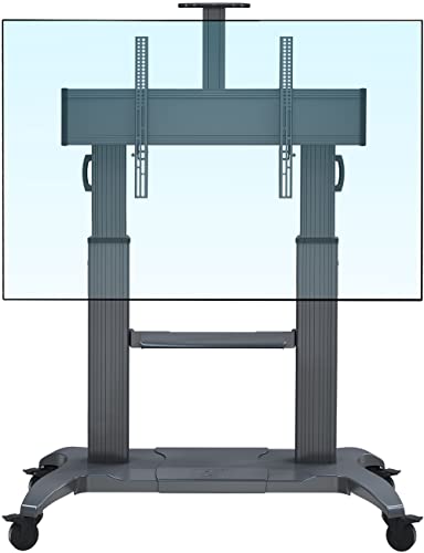 North Bayou Deluxe Portable Trolley Floor Stand for 60" 65" 70" 75" 100" Inch LED and LCD TV Screens - Silver