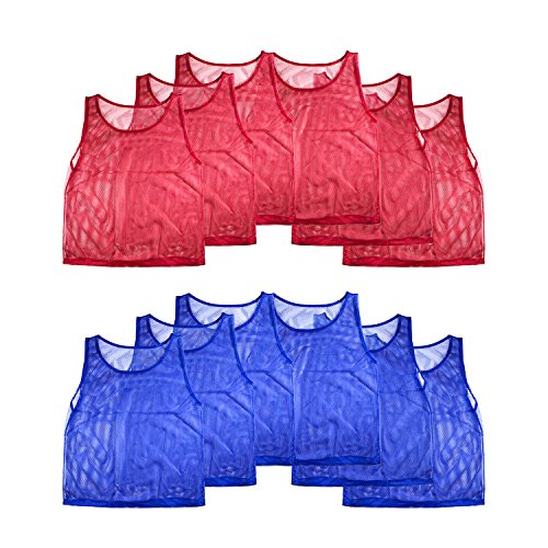 Super Z Outlet Nylon Mesh Scrimmage Team Practice Vests Pinnies Jerseys for Children Youth Sports Basketball, Soccer, Football(12 Jerseys)