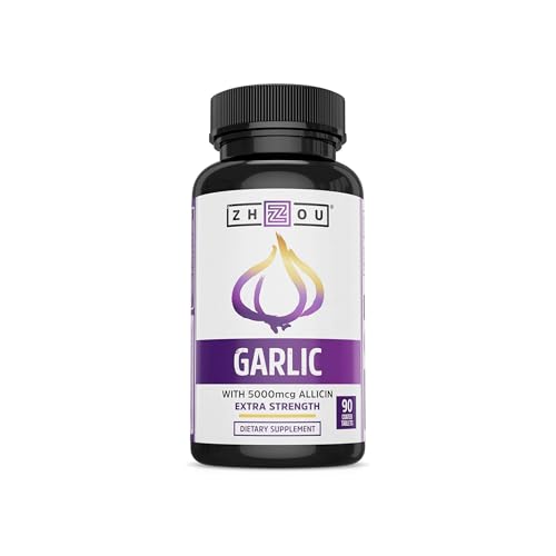 Garlic Pills with Allicin for Immune Support and Lower Blood Pressure - ODOURLESS - 400 mg - 90 Enteric-Coated Tablets