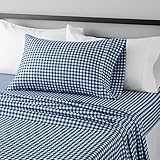 Amazon Basics 3-Piece Lightweight Super Soft Easy Care Microfiber Bed Sheet Set with 14" Deep Pockets - Twin, Gingham Plaid, Checkered