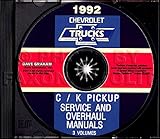 FULLY ILLUSTRATED 1992 CHEVROLET TRUCK & PICKUP FACTORY REPAIR SHOP & SERVICE MANUAL CD Includes C/K Trucks, Silverado, Cheyenne, Suburban, Blazer, Regular, Crew & Extended Cab 1500, 2500, 3500