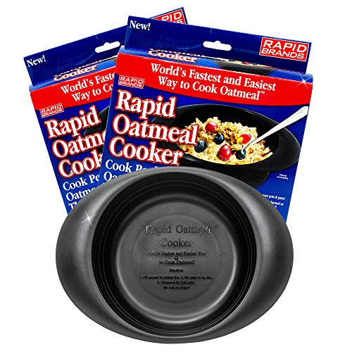 Rapid Oatmeal Cooker | Microwave Instant or Old-Fashioned Oats in 2 Minutes | Perfect for Dorm, Small Kitchen, or Office | Dishwasher-Safe, Microwaveable, & BPA-Free (2 pack)