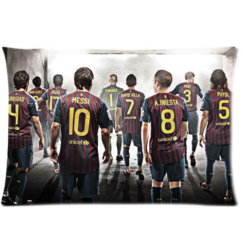 FC Barcelona Soccer Team Zippered Pillow Cases 20x30(Twin sides)