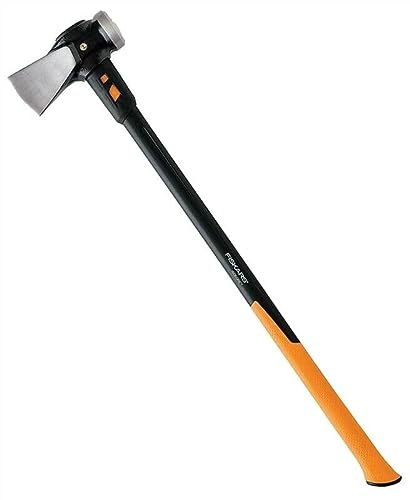 Fiskars Pro IsoCore 8lb. Wood Splitting Maul - 36" Shock Control SoftGrip Handle - Wood Splitter Tool and Maul for Splitting Wedge - Black/Orange