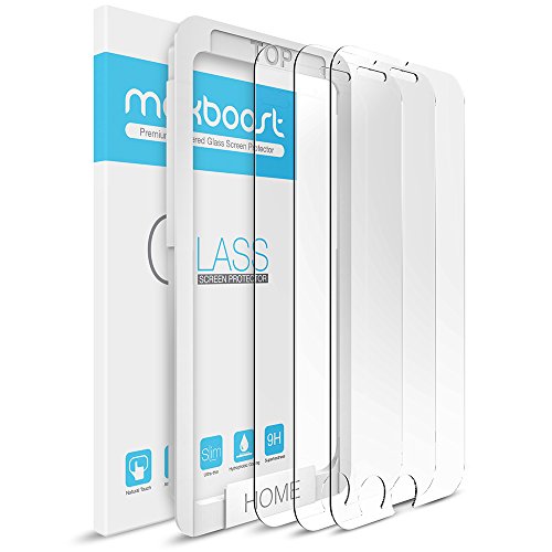Maxboost iPhone 6S Screen Protector, Tempered Glass Screen Protector For iPhone 6 6S [3D Touch Compatible] 0.2mm Screen Protection Case Fit 99% Touch Accurate- Clear