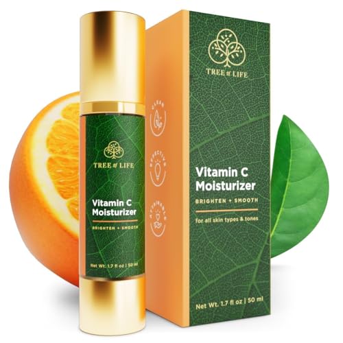 Tree of Life Beauty Moisturizer, Hydrating, Anti-Aging, Reduces Dark Spots & Fine Lines, Brightens, Firmer and Smoother Skin Non Greasy - Vitamin C 1.7 Fl Oz