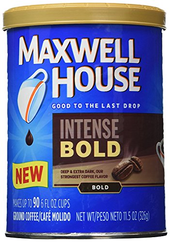 Maxwell House Intense Bold Dark Roast Ground Coffee (11.5 oz Canisters, Pack of 6)