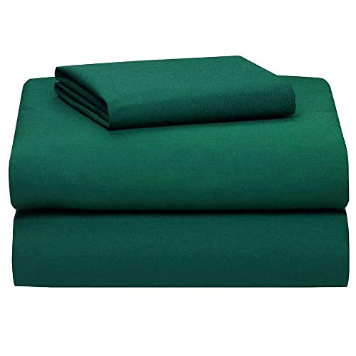 Book Cover The Collegiate Comfort Collection College Dorm Hunter Green 3 Piece Sheet Set (Twin XL)