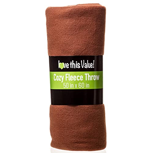 Lexi Home Super Soft 50 x 60 Cozy Fleece Throw Blanket - Dark Brown