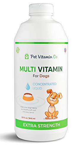 Paradise Pets Natural High Absorption Liquid Multi-Vitamin For Dogs - Vitamins A To K & 63 Essential Trace Minerals, Antioxidants & Enzymes - 32fl oz