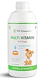 Pet Vitamin Co - Natural Liquid MultiVitamin for Dogs - Includes Omega 3, 6, 9 Fatty Acids - Glucosamine & MSM for Healthy Joints - Improves Coat, Skin & Keeps Heart Healthy - 32fl oz