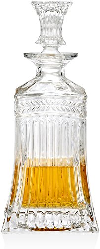 Circleware 10111 Empire Elegant Liquor Scotch Brandy Bourbon Wine Whiskey Decanter Best Gift Drink Beverage Dispenser Pitcher Carafe with Glass Stopper, 709ml. Clear,