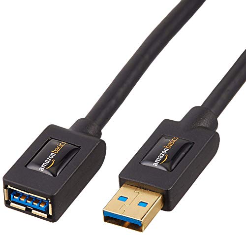 Book Cover Amazon Basics USB 3.0 Extension Cable - A-Male to A-Female Extender Cord - 3 .3 Feet (2 Pack), Black