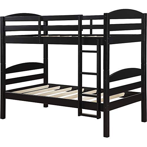 Book Cover Mainstays` Twin Over Twin Wood Bunk Bed (Twin, Black)