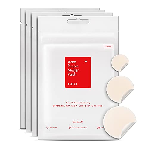 Book Cover COSRX Acne Pimple Patch (96 counts) Absorbing Hydrocolloid Spot Treatment Fast Healing, Blemish Cover, 3 Sizes