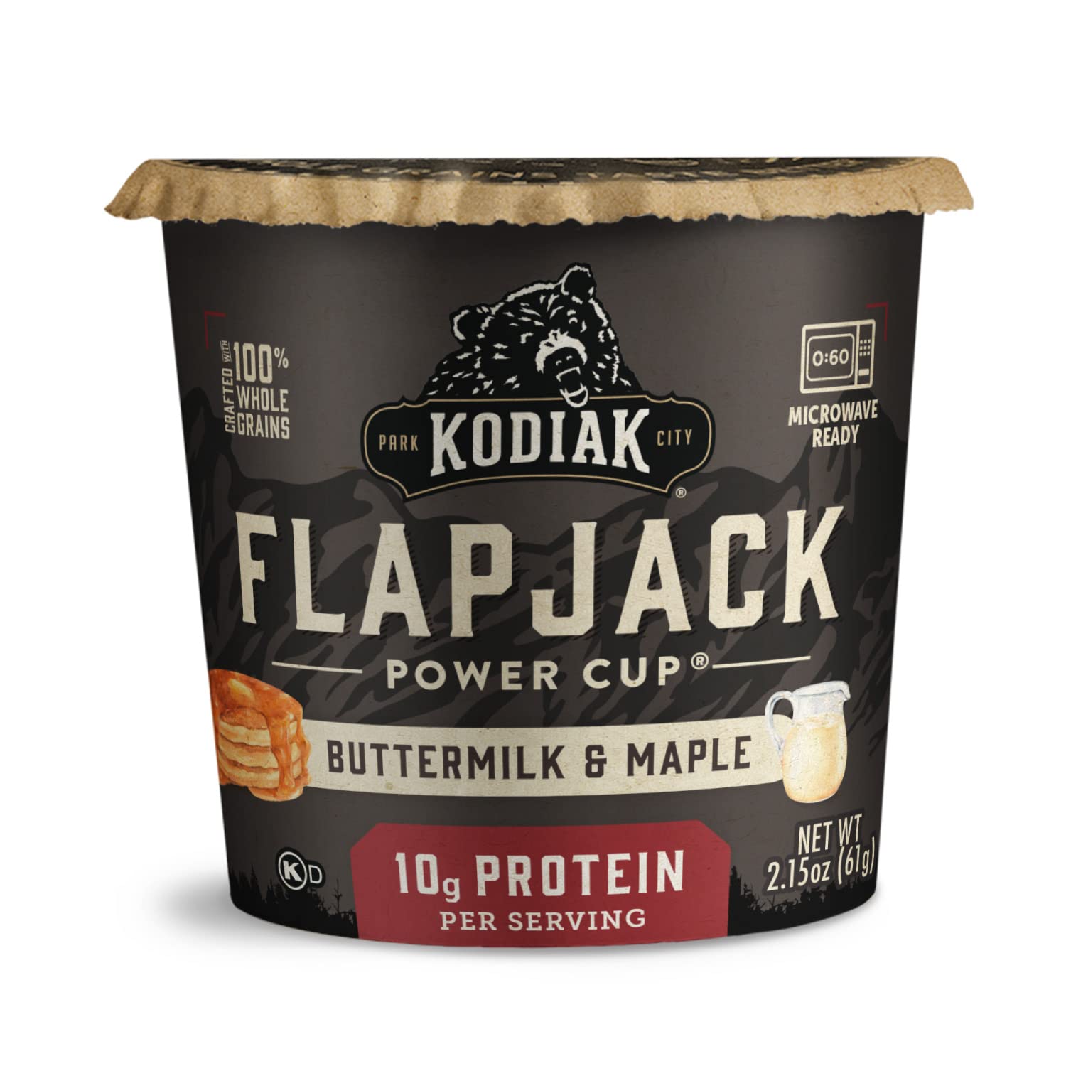 Kodiak Cakes Pancake On the Go, Buttermilk and Maple, 2.15 Ounce (Pack of 12)