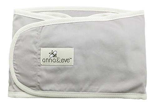 Book Cover Anna & Eve - Baby Swaddle Strap, Adjustable Arms Only Wrap for Safe Sleeping - Large Size Fits Chest 16 to 20.5, Grey