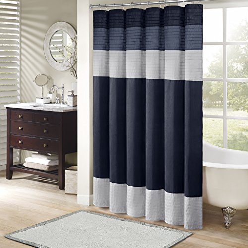 Book Cover Madison Park MP70-2206 Amherst Shower Curtain 72x72 Navy