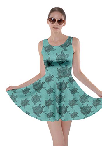 CowCow Womens Aztec Native American Indian Print Paisley Damask Floral Flowers Bohemia Sleeveless Dress, XS-5XL
