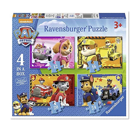 Ravensburger – Paw Patrol – 4 Puzzles de la Pat Patrouille – 12, 16, 20, 24 Pièces – 14x19 cm
