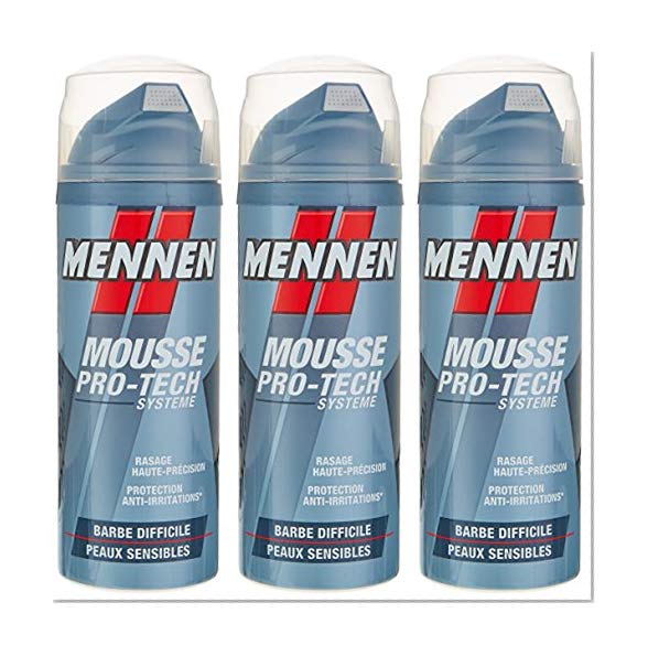 Mennen - Mousse à Raser Homme Pro-Tech Système Barbe Difficile pour Peaux Sensibles - 250 ml - Lot de 3