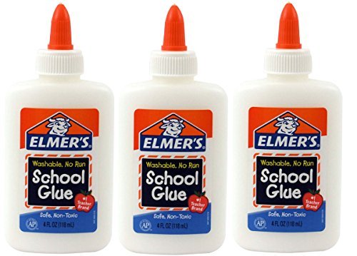 Book Cover Elmer's Washable No-Run School Glue, 4 oz, 3 Pack