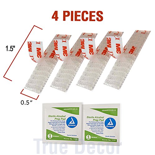 POTOLON EZ Pass Mounting Kit - Dual Lock Tape - 2 Sets of Peel-and-Stick Strips with Alcohol Prep Pad
